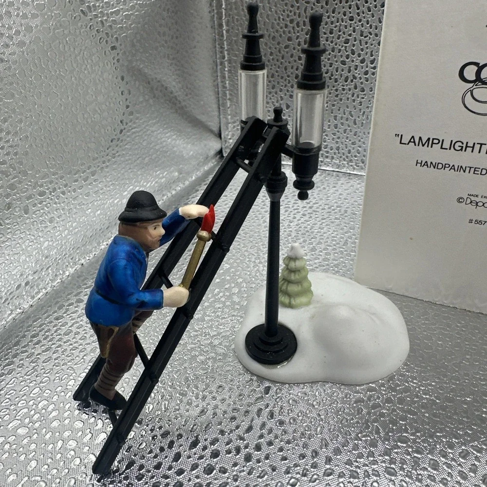Department 56 Heritage Village Collection Lamplighter Accessory Set #5577-8, 3pc